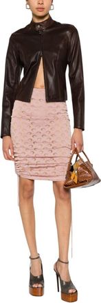 Marine Serre Pink Logo Midi Skirt