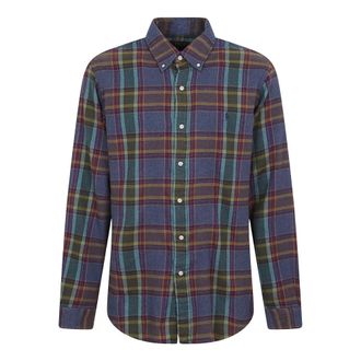 Ralph Lauren Gestreken Flanellen Overhemd - Heren - Casual Overhemden - Blauw - XL - Katoen - Overhemden