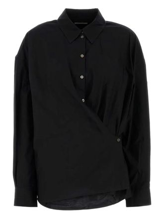 Christophe Lemaire cotton blend shirt - women - Silk/Cotton - 34 - Black