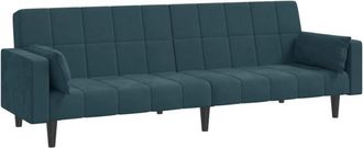 vidaXL Sof&aacute; Cama De 2 Plazas Con Dos Almohadas Terciopelo Azul Vidaxl