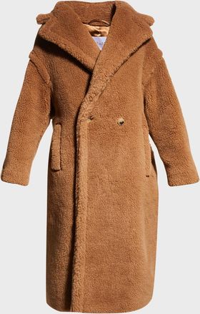 Max Mara Double-Breasted Camel Hair Blend Teddy Coat