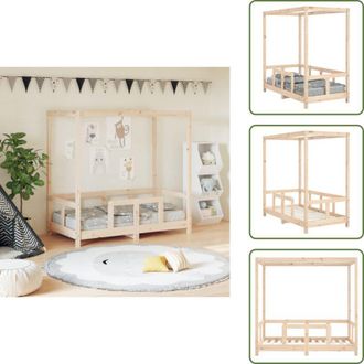 vidaXL Letto a baldacchino - vidaXL Giroletto per Bambini 70x140 cm in Legno Massello di Pino - Materasso per bambini