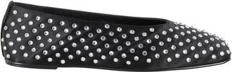 Magda Butrym Ballet Flats Satin Black Crystals