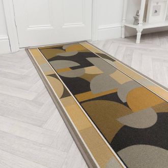Runrug Hallway Runner Rug - Non-Slip, Hardwearing, 5.4mm - Malis in Light Brown | Size: 100 cm x 330 cm