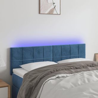 vidaXL Cabecero Con Led De Terciopelo Marr&oacute;n Oscuro 144x5x78/88 Cm Vidaxl