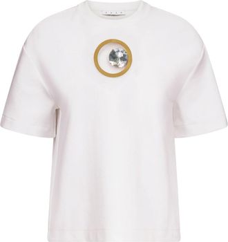 Area crystal-embellished T-shirt - women - Rayon/Nylon/Elastane - M - White