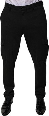 Dolce & Gabbana Black Viscose Cargo Men Casual Pants Nylon Elastane