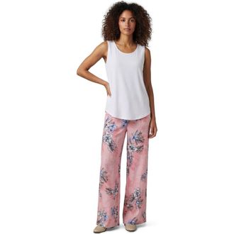 Lords of Harlech Womens Lillian Wide Leg Linen Pant in Exotic Floral Coral at Nordstrom, Size Xx-Large