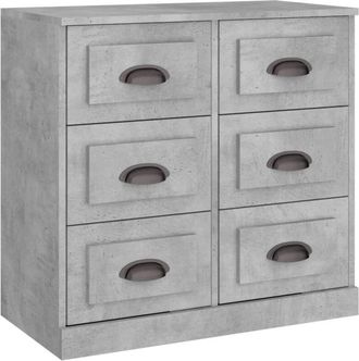 vidaXL Sideboard Concrete Grey 70x35.5x67.5 cm Engineered Wood Vidaxl