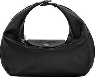 Longchamp Le Pliage Xtra Round Leather Top Handle Bag in Black at Nordstrom