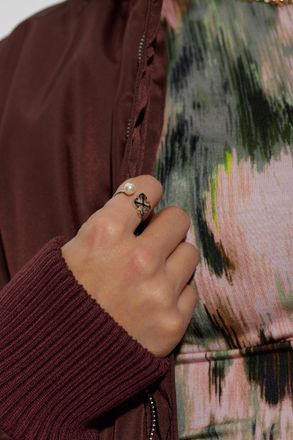 Off-white Artificial Pearl Ring, Womens, Silver