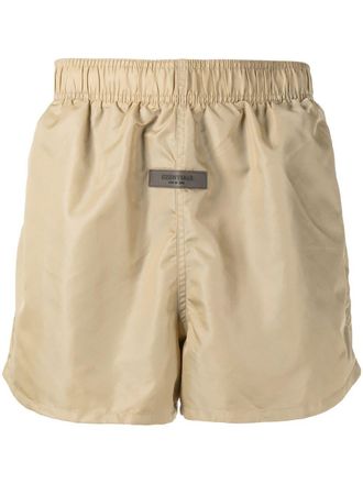 Fear of God logo-patch track shorts - Neutrals