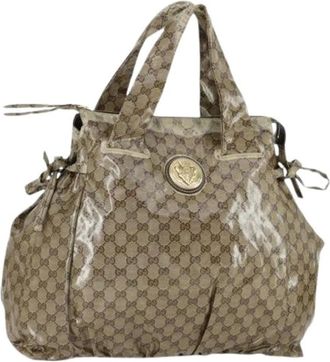 Gucci Pre-owned Handbags, female, Beige, Size: ONE SIZE Pre-owned Canvas Handbag