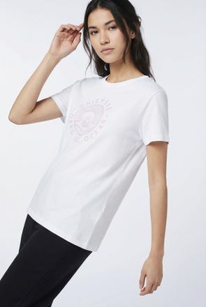 Chiemsee T-Shirt CHIEMSEE, Damen, Gr. XXL, wei&szlig;, Jersey, Obermaterial: 100% Baumwolle, bedruckt, unifarben, figurumspielend h&uuml;ftlang, Rundhals, Shirts T-Shirt,