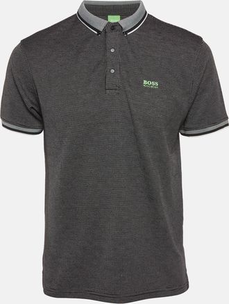 HUGO BOSS Boss By Hugo Boss Black Mesh Jersey Polo T-Shirt