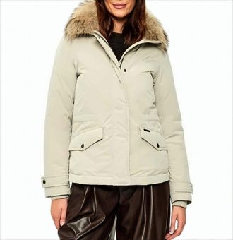 Woolrich Plush Fur-Trimmed Down Jacket With Concealed Closure
