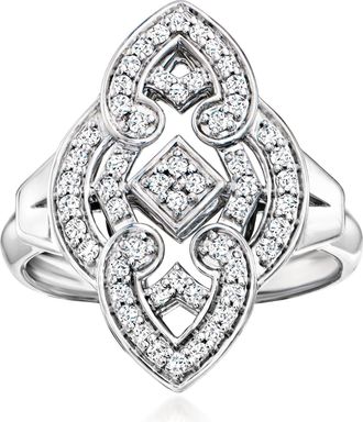 Ross-Simons Diamond Marquise-Shaped Ring in Sterling Silver