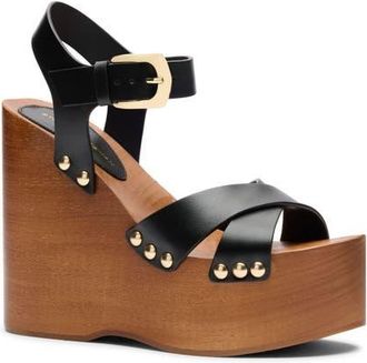 Stuart Weitzman Kate Clog Wedge Sandal in Black at Nordstrom, Size 8.5