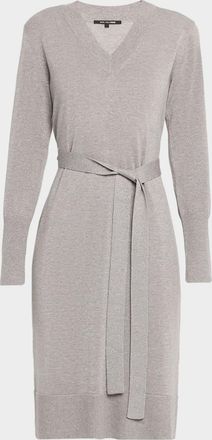 Kobi Halperin Russel Belted V-Neck Sweater Dress