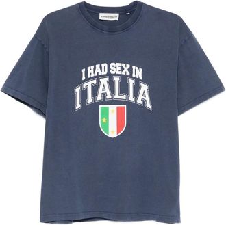 Carne Bollente Tops, Heren, Blauw, S, Katoen, Ciao Bella T-Shirt