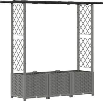 vidaXL Cama Elevada Con Trellis Y Techo Gris Claro 162,5 X 40 X 136 Cm Vidaxl