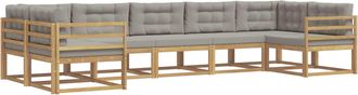 vidaXL Conjunto De Sof&aacute;s De Exterior 7 Uds. Blanco Y Gris Claro Vidaxl