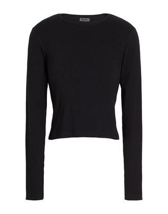 8 by YOOX ORGANIC COTTON CREW-NECK LONG SLEEVES RIBBED TOP
