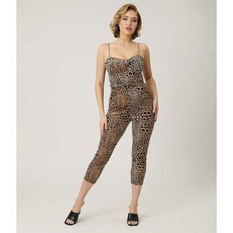 Unique Vintage 1950s Cropped Jumpsuit in Leopard Print at Nordstrom, Size X-Small