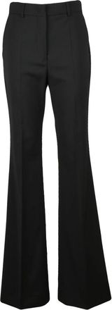 Sportmax pantalone - Dames - Wijde Broeken - Zwart - 2XS - Wol - Broeken