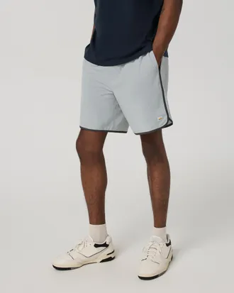 Vuori Clothing Banks Shorts Unlined 7 | Blue Haze Slub Stripe | XS, Size Extra Small