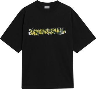 Balenciaga T-Shirts, male, Black, Size: L Messy Spray T-shirt