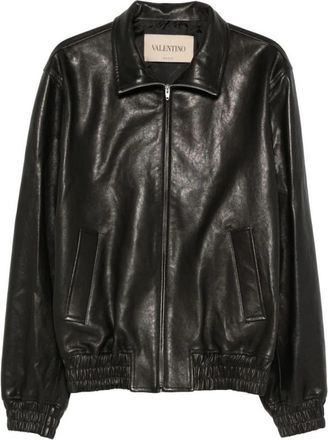 Valentino Garavani Leren Jas - Heren - Leren en Su&egrave;de Jassen - Zwart - XL - Leer - Jassen