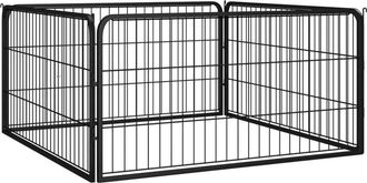 vidaXL Corral Para Perros 4 Paneles Acero Con Recubrimiento En Polvo Vidaxl