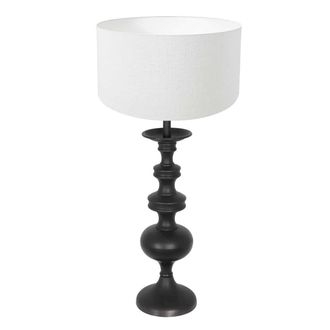 Steinhauer Anne Lighting - L&aacute;mpara De Mesa - Lyons - Negro - Madera Lino - &Oslash;