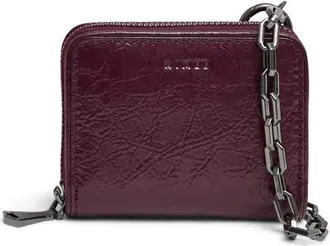 Aim&eacute;e Ace Zip Around Wallet in Wine Crinkle at Nordstrom
