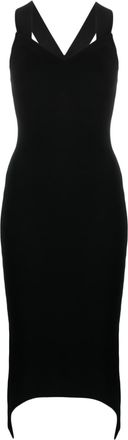 Patou sweetheart-neck midi dress - women - Wool/Polyester - M - Black