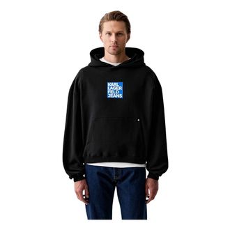 Karl Lagerfeld Hoodies & sweatvesten, Heren, Zwart, XS, Katoen, Box Logo Hoodie