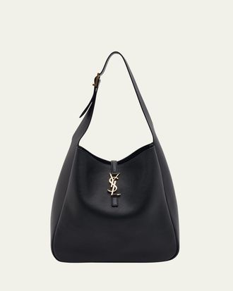 Saint Laurent Le 5 A 7 Large Shoulder Bucket Bag in Smooth Leather