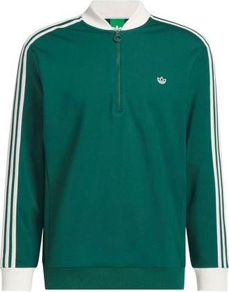 adidas 3-Stripe Half-Zip Sweatshirt Asia Sizing Collegiate Green KS5731