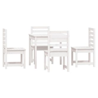 vidaXL Vidaxl - Juego De Comedor De Jard&iacute;n 5 Piezas Madera Maciza Pino Blanco