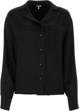 Loewe Black Satin Oversize Shirt