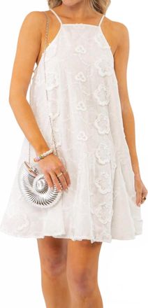En Cr&egrave;me Antique Floral Halter Neck Dress In White