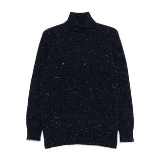 Drumohr Turtlenecks, male, Blue, L, Speckle Knit Turtleneck