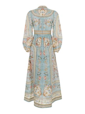 Zimmermann Womens Long Dress Roselight Multicolour Linen