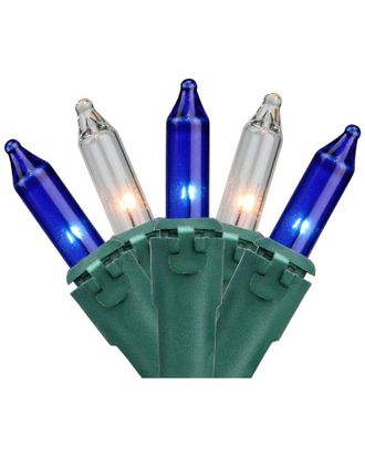 Northern Lights Discontinued Northlight Set Of 100 Blue & Clear Mini Christmas Lights 2.5In Spacing - Green Wire