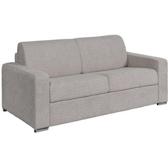 Vente-Unique Vente-unique - Divano letto 3 posti a ribalta Posto letto 140 cm Materasso 14 cm bouclette Grigio - calito