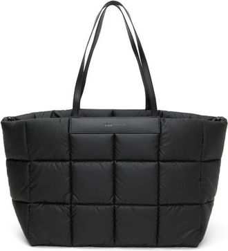 VeeCollective Porter Marché Water Resistant Quilted Recycled Nylon Tote in Matte Black at Nordstrom