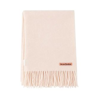 Acne Studios Fringe Wool Scarf - Skinny - unisex - Accessoires - Beige - Maat: ONE Size Wol