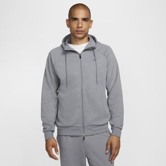Nike Mens Primary Fleece Dri-FIT UV Full-Zip Performance Hoodie in Grey | FZ0967-065