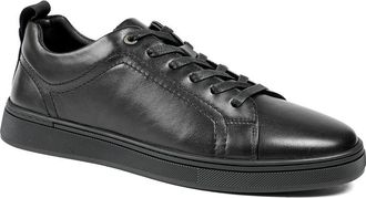 Jones Bootmaker Mens Salvador Leather Lace Up Trainers - Black - Size UK 11
